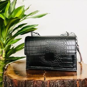 SOLD Brand New Black Animal Texture Crossbody Bag